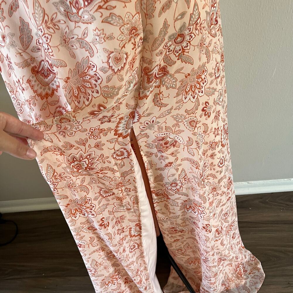 NWT Pink Floral Print Puff Sleeve Cottage Core Bridesmaid Wedding Guest Dress 6 - Picture 6 of 9